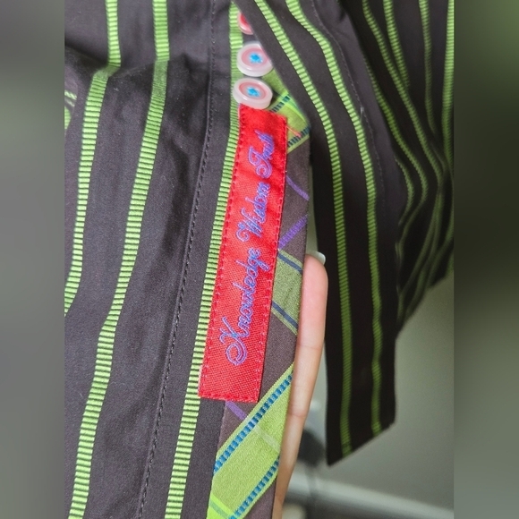 Men's Robert Graham 100% Cotton Striped Button Down Shirt, Size Medium - Picture 5 of 6